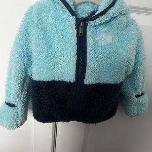 The North Face Blue and Black Fleece Hoodie